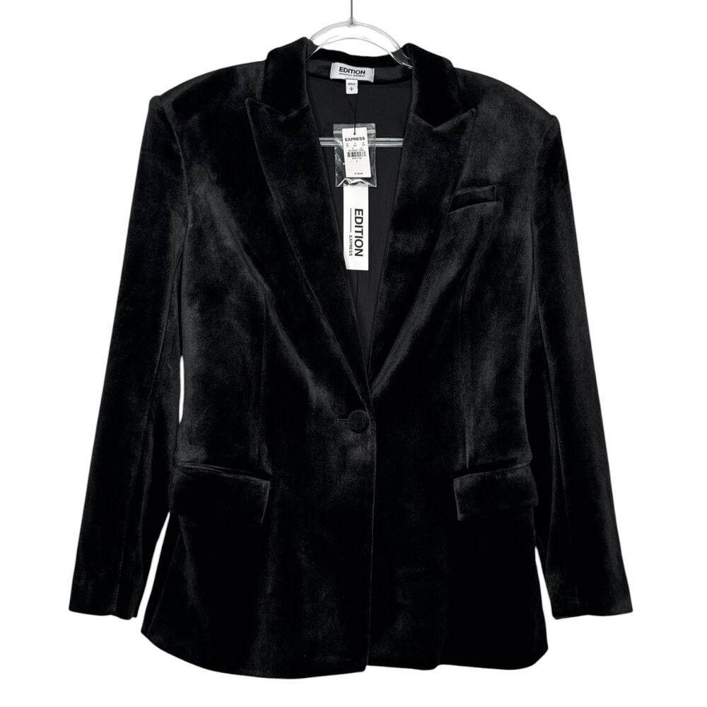Edition Express 2021 Black Velvet Blazer NWT Modern Large